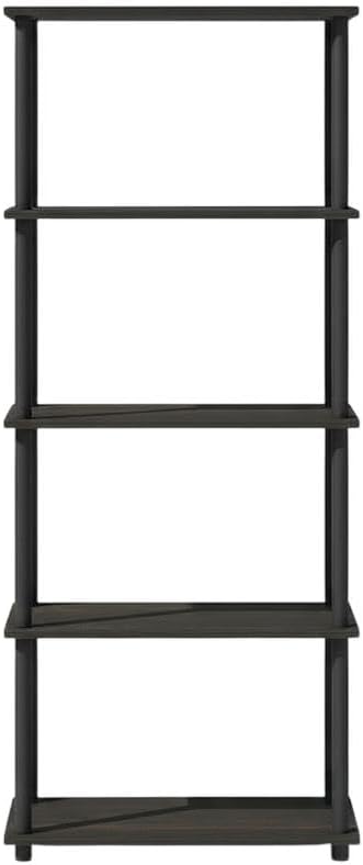 Furnifact Espresso Black Bookcase with Sturdy Wood Construction, Sleek Modern Design, Versatile Storage, Ideal for Home or Office Organization