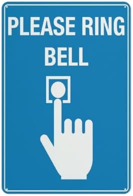 Please Ring Bell Blue Sign 8""X12"" Rust Free Aluminum Signs Outdoor, Metal Tin Sign For Home, Business, Yard