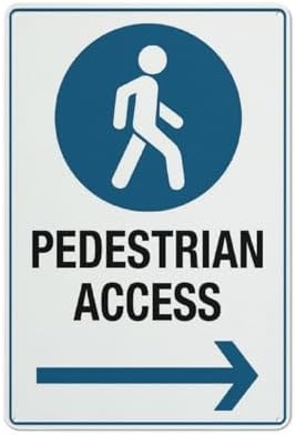 No Pedestrian Access Sign Safety Signs 12X8 Inches Metal Aluminum Signs, Weather Resistant, Weatherproof, Indoor Or Outdoor