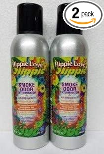 Smoke Odor Exterminator 198 gm/ 7 oz Large Spray Hippie Love Set of Two Cans.