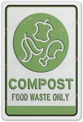 Metal Wall Art Decor Compost Food Waste Only Sign Indoor & Outdoor Use Safety Warning Sign 12""X8"", Acrylic9