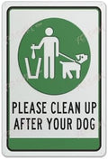 Metal Wall Art Decor Please Clean Up After Your Dog Sign Indoor & Outdoor Use Safety Warning Sign 12""X8"", Acrylic8