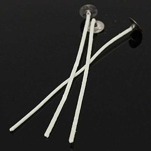 30Pcs 4 inch White Candle Wicks, Natural Cotton Low Smoke Candle Wicks Pre Waxed Candle Wicks for Soy Beeswax Candle Making