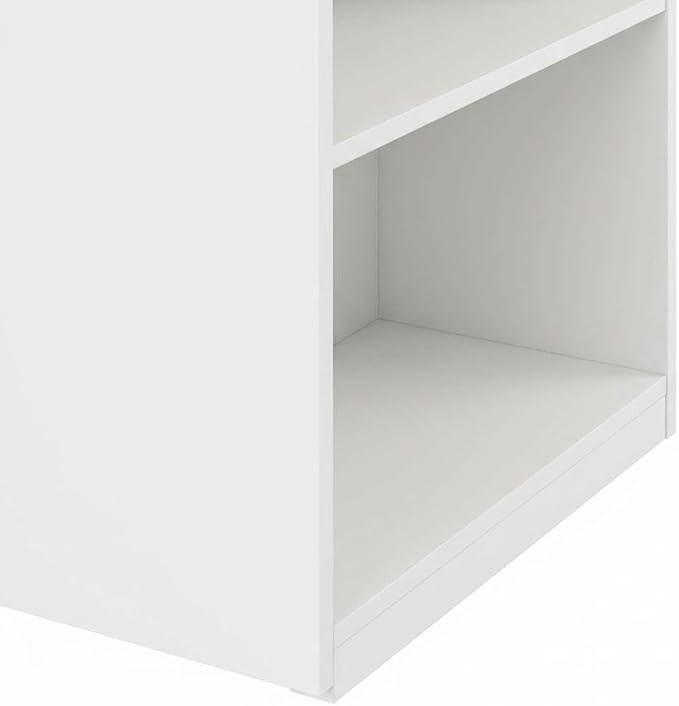 Furnifact 5-Tier Open Shelf Bookcase, Bookshelf, Storage Organizer, White, Durable Wood Construction, Multi-Functional Home Office and Living Room Display