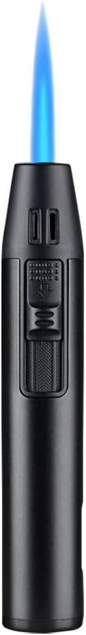 Navpeak Mini Torch Lighter Windproof Jet Blue Flame Lighters Compact Portable with Gas Window Refillable Butane Torch for Candle Craft Outdoor BBQ Grill (Butane Not Included)(Black)