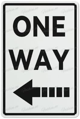One Way Left Aluminum Sign Indoor & Outdoor Use Safety Warning Sign 12"X8"