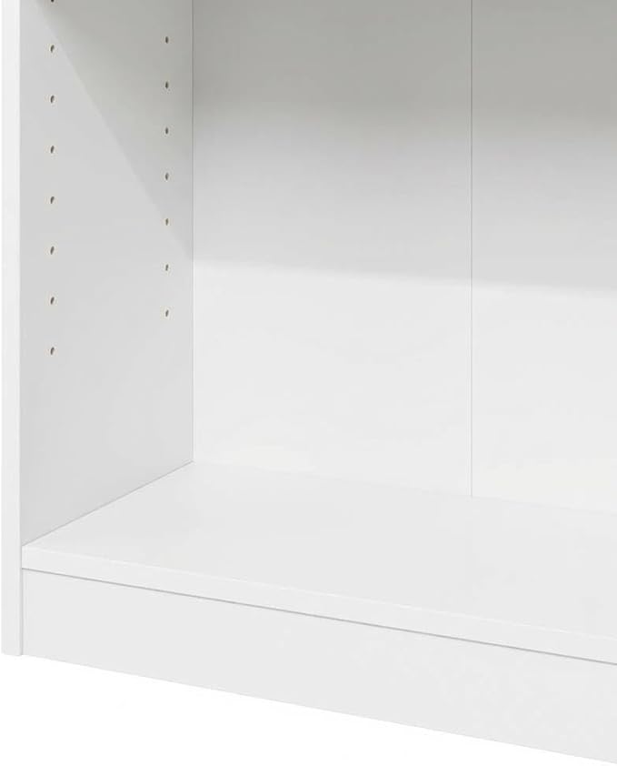Furnifact White 5-Tier Shelf Bookcase with Spacious Storage, Sturdy Wooden Construction, Modern Design, Perfect for Living Room, Office or Bedroom