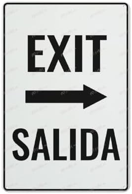 Exit With Arrow Right Aluminum Sign Indoor & Outdoor Use Sign 12X8 Inch, Matel6