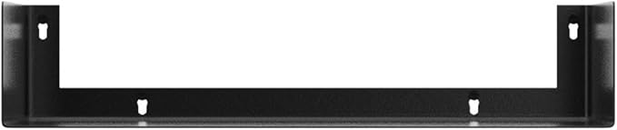 Wallniture Bali Floating Wall Mount Metal U Shape Shelf Book CD DVD Storage Display Bookcase Black Set of 2