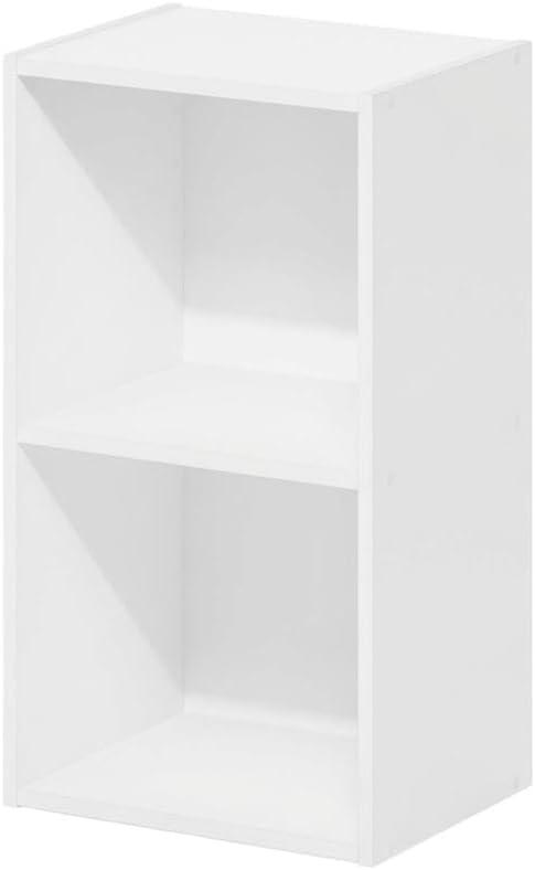 Furnifact White Bookcase with Wooden Shelves, Elegant Storage Solution, Modern Design, Durable Wood Material, Suitable for Living Room or Office Use
