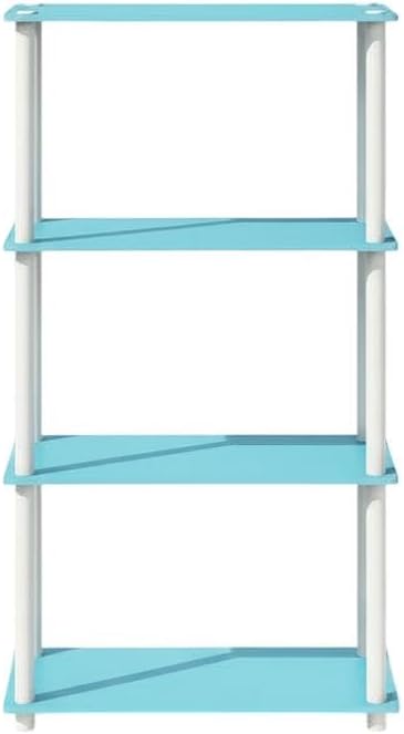 Furnifact Light Blue White Bookcase with Durable Wood Construction, Modern Design, Versatile Storage, Stylish Home Office and Living Room Decor