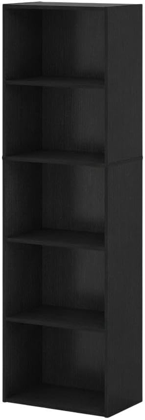Furnifact Blackwood Bookcase with Durable Wooden Shelves, Modern Design, Sturdy Wood Construction for Home Office, Living Room, Stylish Storage