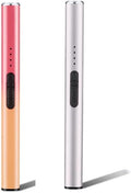Electric Candle Lighter Plasma Arc Lighters Windproof Flameless with Double Safety Switch USB Rechargeable Battery(2pack g)
