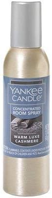 Yankee Candle Concentrated Air Freshener Room Spray, Odor Eliminator for Home, Bathroom, Warm Luxe Cashmere, 1.5 Oz (Pack of 1)
