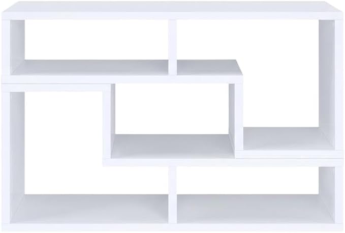Furnifact White Multipurpose TV Stand and Bookshelf, Durable Construction, Versatile Storage, Transitional Style, Modern Home Office and Living Room Decor