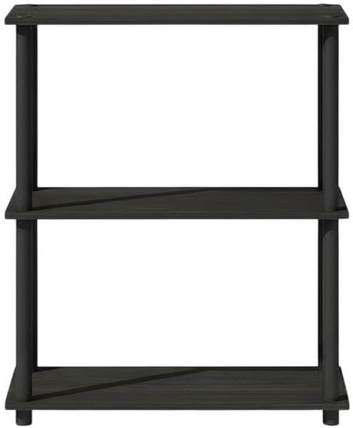 Furnifact Espresso Black Bookcase with Wood Construction, Sleek Design, Durable Material, Versatile Storage Solution, Modern Style for Home or Office use