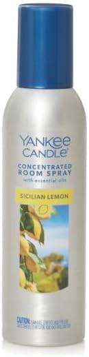 Yankee Candle Concentrated Air Freshener Room Spray, Odor Eliminator for Home, Bathroom, Sicilian Lemon, 1.5 Oz (Pack of 3)