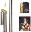 Torch Kerosene Lighter - Refillable, Adjustable Jet Flame for Candle, Kitchen, Grill, Camping, Jewellery Welding - Men's Gift with Box (Silver)