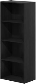 Furnifact Blackwood 4-Tier Open Shelf Bookcase, Sturdy Wood Construction, Modern Design, Suitable for Living Room, Office, and Library Storage