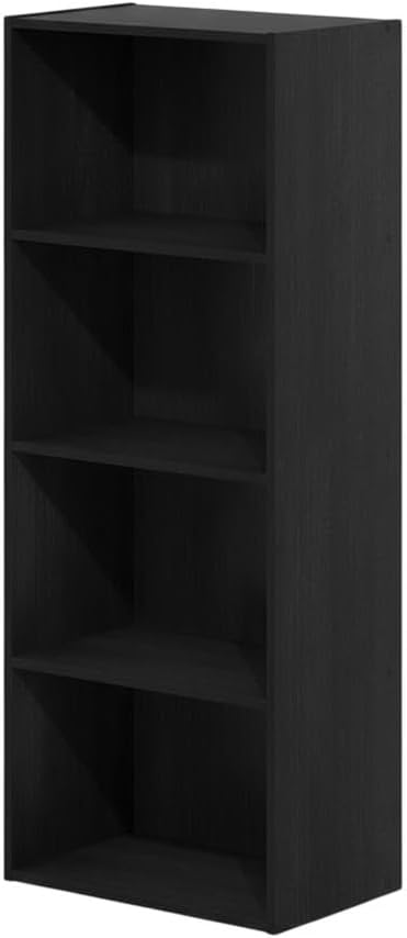 Furnifact Blackwood 4-Tier Open Shelf Bookcase, Sturdy Wood Construction, Modern Design, Suitable for Living Room, Office, and Library Storage