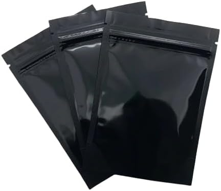 Oil Slick 1000 PCS Mylar Bags - Reusable Zipper Mylar Bags With Oxygen Absorbers Use For Small Businesses, Jewelry, Candy And Food Storage (3.6”x5” Black w/window)
