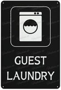 Guest Laundry Aluminum Metal Warning Sign Uvresistance Waterproof Easy To Install For House And Business 12"X8"