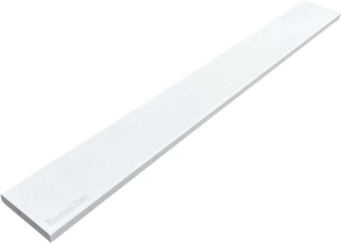 Super White Engineered Marble Threshold for Shower Curb, Bathroom Vanity Backsplash, Window Sill, Door Transitions (4" x 48")
