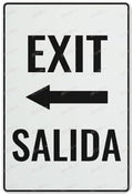 Exit With Arrow Left Aluminum Sign Indoor & Outdoor Use Sign 12X8 Inch