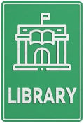 Library Aluminum Sign Indoor & Outdoor Use Safety Warning Sign 12"X8"