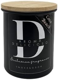 Aroma Delicioso Odor Eliminating Scented Candle - Coco Beach (Coconut Pineapple Scent 8oz Candle Burns 40 to 60 Hours & eliminates Smoke Odor)