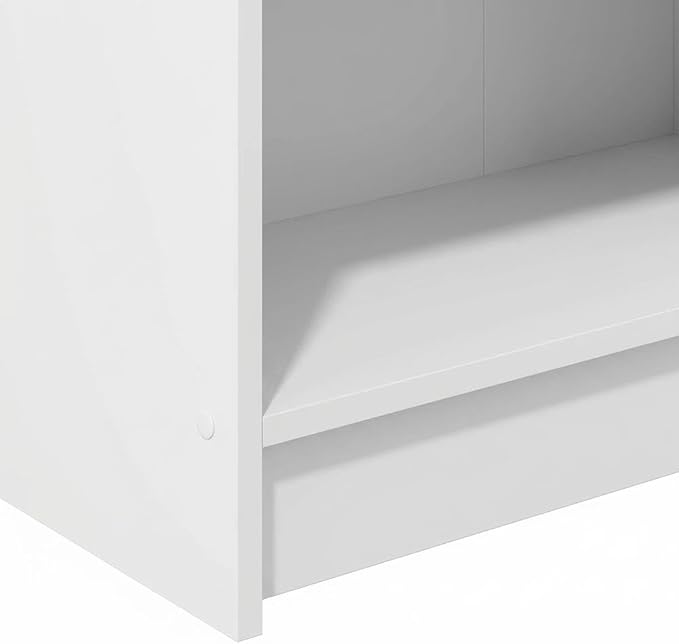 Furnifact White Bookcase, Sleek Wooden Design, Versatile Storage for Living Room or Office, Modern Style, Durable Construction