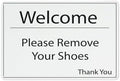Retro Aluminum Sign Welcome Please Remove Your Shoes 12X8 Inches Metal Aluminum Signs Weather Resistant Weatherproof Indoor Or Outdoor