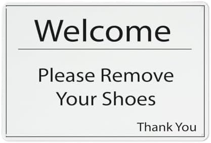 Retro Aluminum Sign Welcome Please Remove Your Shoes 12X8 Inches Metal Aluminum Signs Weather Resistant Weatherproof Indoor Or Outdoor