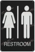 Metal Sign Restroom Sign Indoor & Outdoor Use Safety Warning Sign 12""X8"", Acrylic2
