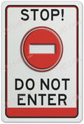Tin Sign Vintage Tin Poster No Not Enter Signs Indoor & Outdoor Use Safety Warning Sign 12""X8"", Acrylic1