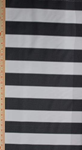 Mybecca Stripe Canvas Marine Awning Fabric 600 Denier Indoor/Outdoor Coal/Gray (5 Yards)