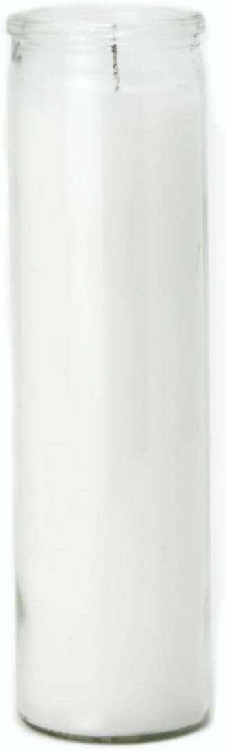 7 Day White Candles, 6 Pack of Unscented Devotional Candle in Clear Glass Jars, Long-Lasting Burn for Vigils, Prayer, Memorials, Meditation, Religious Catholic, Veladoras Blancas