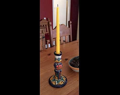 D'light Online Elegant 10" Unscented Daffodil Yellow Taper Candles, Premium Quality Hand-Dipped Tapered Candles, Dripless and Smokeless - Set of 12 Individually Wrapped (10 Inch, Daffodil)