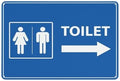 Unisex Toilet Arrow Right Sign 12X8 Inch Tin Sign Great For Garden And Yard Wall Decor