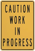 Caution Work In Progress Multi Message Traffic Sign Outdoor Metal Sign - 12 X 8 Metal Signs For Business, Workplace, Office, Home, Delivery Signs, Road Signs, Garden Signs