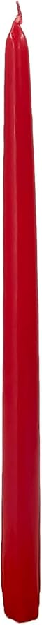 D'light Online Elegant 15" Red Taper Candles, Premium Quality Hand-Dipped Tapered Candles, Dripless and Smokeless and Unwrapped Bulk Pack for Events - Set of 12 (15 Inch, Red)
