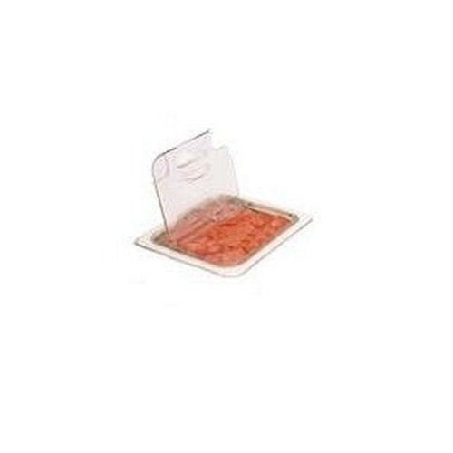 Cambro 60CWLN135 Camwear 1/6 Size Clear Flip Lid with Spoon Notch