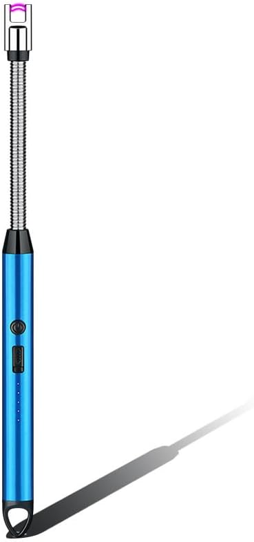 360°Flexible Neck Lighters for Candles, Multi-Function Arc Lighter Rechargeable USB Electric BBQ Lighter for Grill Kitchen Fireworks Gas Stove (Blue)