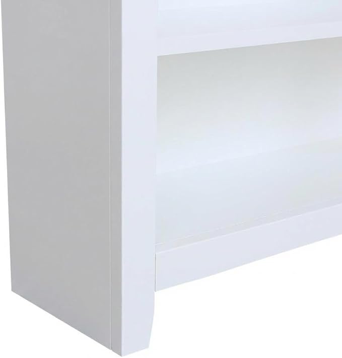 Furnifact White Bookcase with Lightweight Design, Easy-to-Clean Surface, Modern Style, Sturdy Construction for Home or Office Storage
