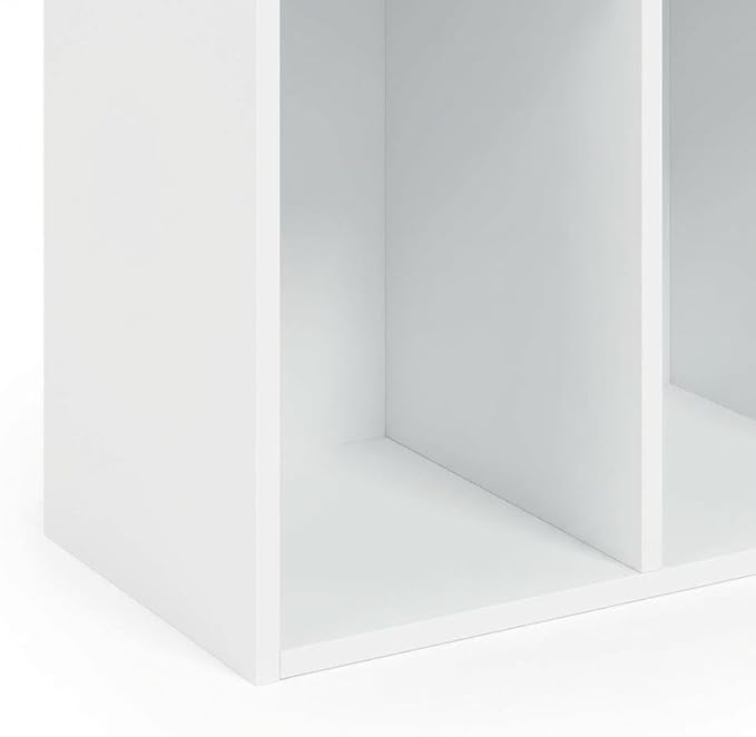 Furnifact White 11-Cube Reversible Open Shelf Bookcase, Versatile Storage, Modern Design, Durable Wood, for Living Room, Office, or Bedroom