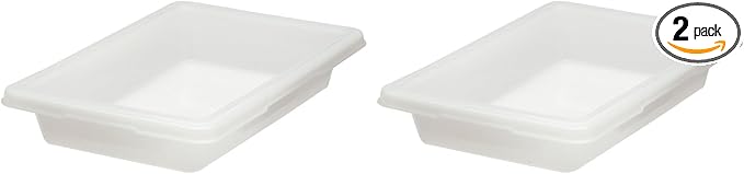 Rubbermaid Commercial Products Food Storage Box/Tote for Restaurant/Kitchen/Cafeteria, 2 Gallon, White (FG350700WHT) (Pack of 2)