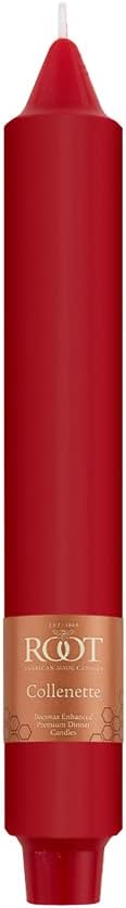Root Candles Unscented Dinner Candles Premium Beeswax Blend Boxed Candle Set, 9-Inch, Red, 4-Count