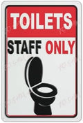 Vintage Tin Sign Staff Toilets Only Indoor & Outdoor Use Safety Warning Sign 12""X8"", Acrylic3