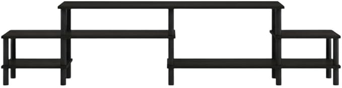Espresso Wood TV Stand for Up to 80 Inch Flat Screen, Modern Entertainment Center with Ample Storage Space, Sturdy Construction