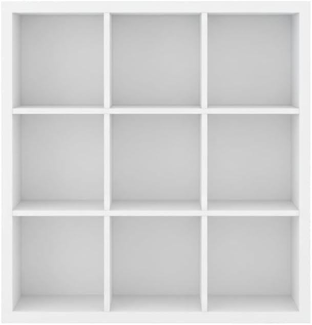 Furnifact White 11-Cube Reversible Open Shelf Bookcase, Versatile Storage, Modern Design, Durable Wood, for Living Room, Office, or Bedroom